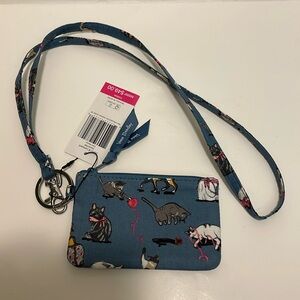 Vera Bradley Zip ID With Lanyard in Cat’s Meow NWT!